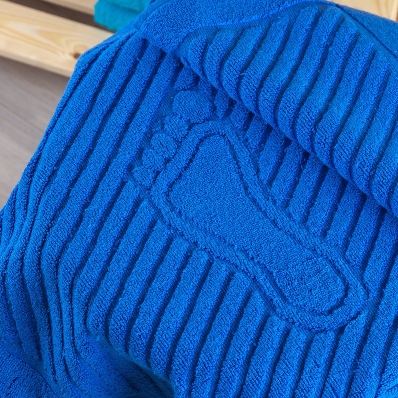 Махровое полотенце для ног 500 гр. 50-90 см, Туркменистан (синий)