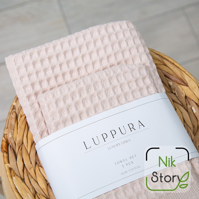Набор вафельных полотенец Luppura (пудра)